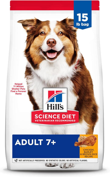 Hill'S Science Diet Adult 7+, Senior Adult 7+ Premium Nutrition, Dry Dog Food, Chicken, Brown Rice, & Barley, 15 Lb Bag