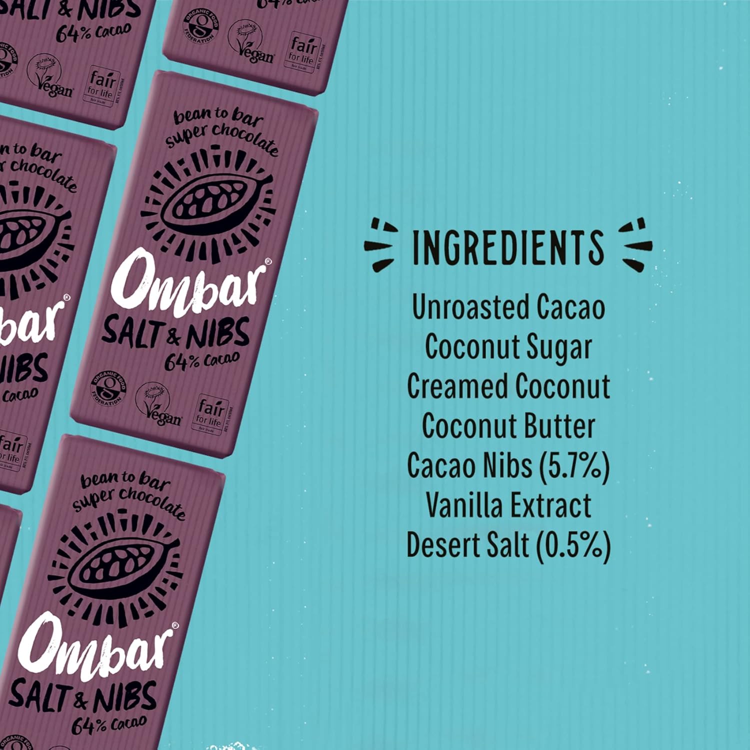 Vegan Chocolate - Ombar Centres Coconut & Raspberry (70g x 10 Bars) Organic, Fair Trade, Dairy Free and Gluten Free Chocolate : Amazon.co.uk: Grocery