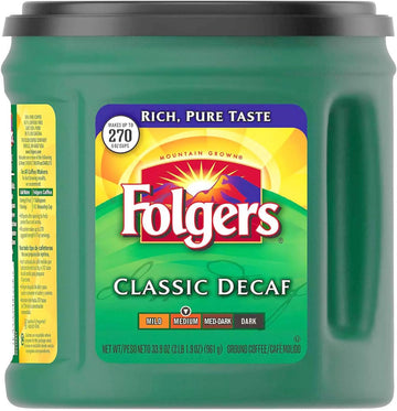 Folgers Coffee Coffee, Decaffeinated, Ground, 2550000375