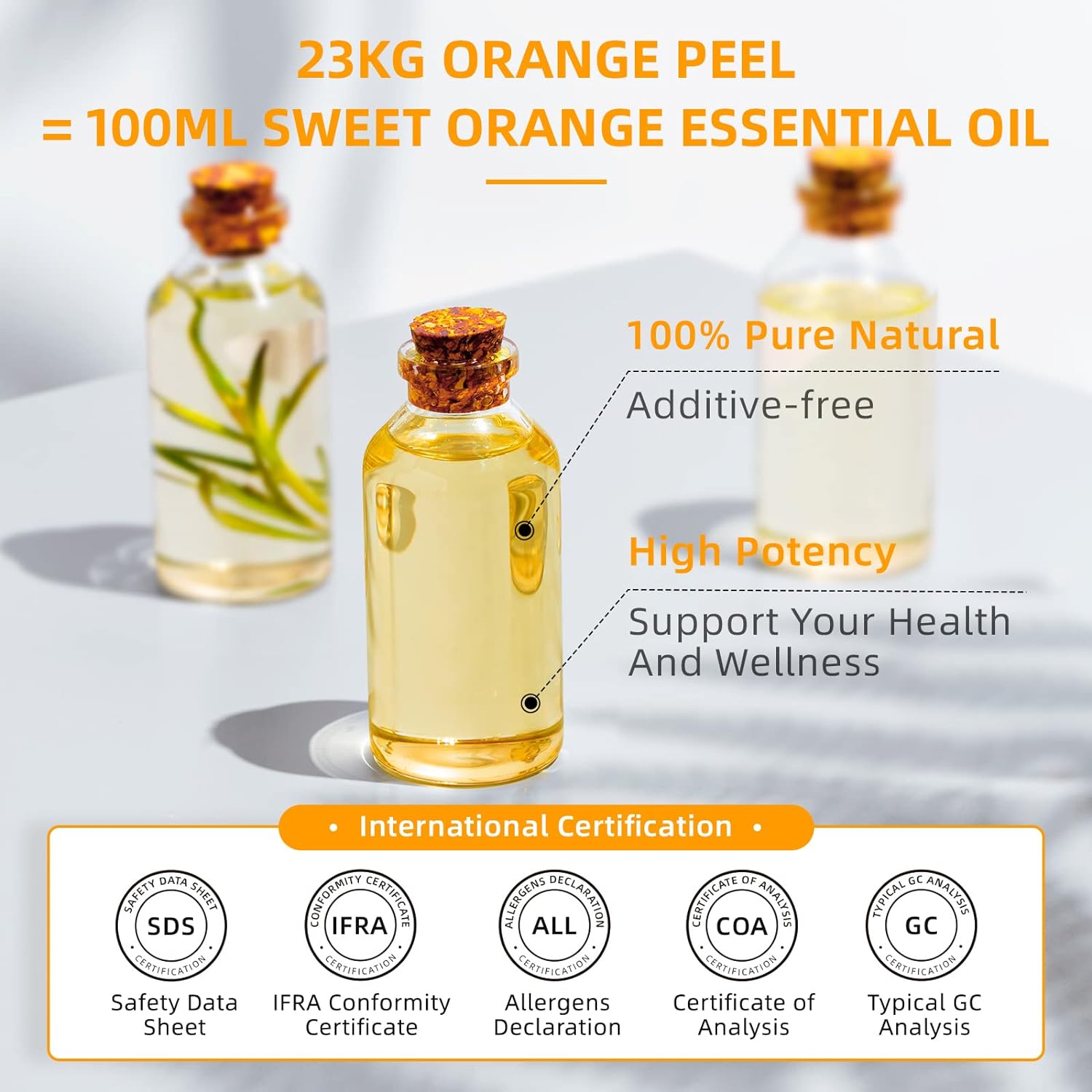 HIQILI 16 Fl Oz Orange Essential Oil, Pure and Natural for Diffuser, Skin - 500ML : Health & Household