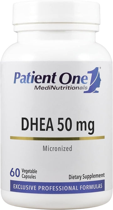 Patient One Dhea 50 Mg | Supplement To Support Positive Mood, Energy Levels, And Endocrine Health* | Micronized For Enhanced Absorption | 60 Capsules