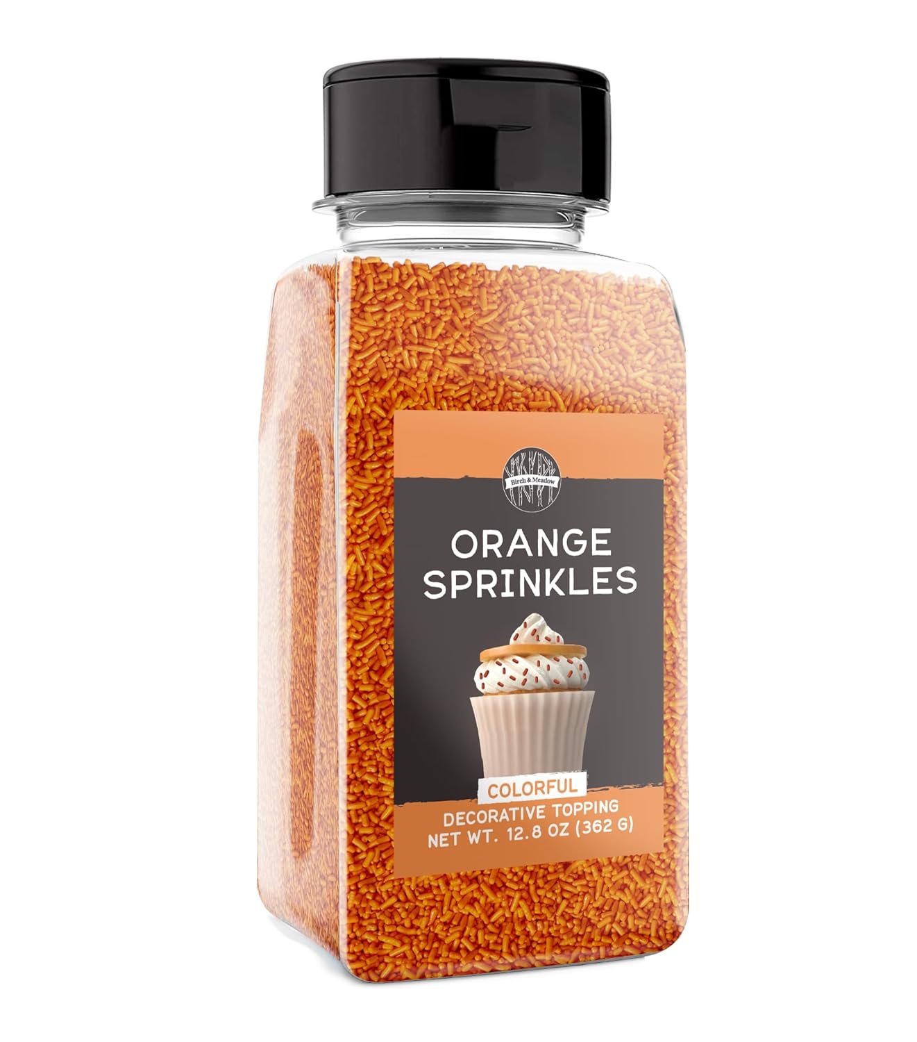 Birch & Meadow Orange Sprinkles, 12.8 Oz, Decorative & Fun, Crunchy Texture