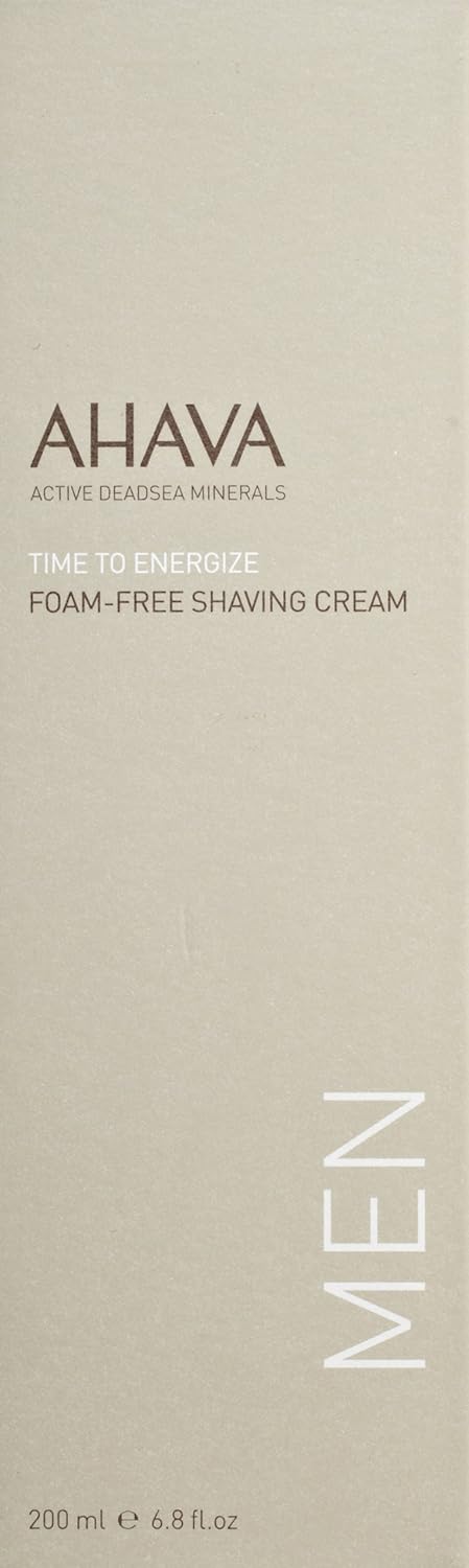 Ahava Men'S Foam-Free Shaving Cream - Foamless Silky Shaving Cream, Closer Shaving, Soothes & Softens, Enriched With Osmoter & G-Force: Ginger Root, Ginseng, Ginkgo Biloba & Green Tea, 6.8 Fl.Oz