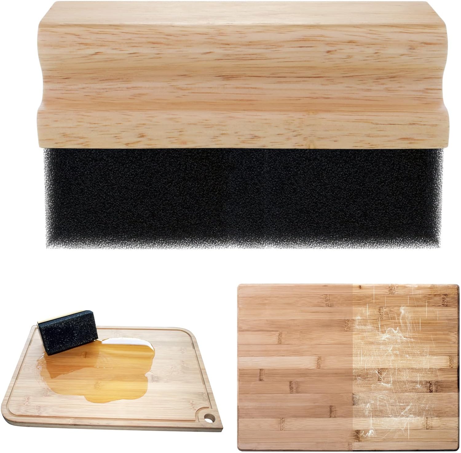 Mineral Oil Applicator, Cutting Boards Butcher Block Oil Wax Applicator, Wood Applicator for Applying Oil or Wax to Furniture & Countertops & Wood Surfaces