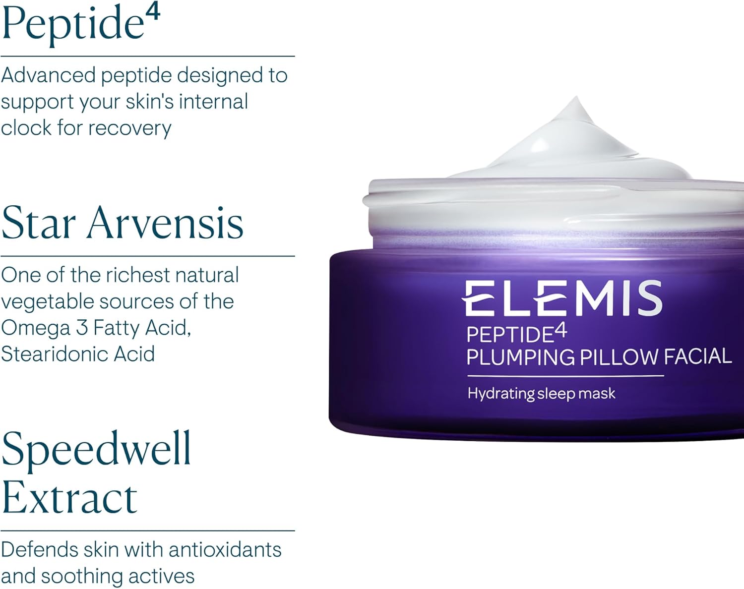 ELEMIS Peptide4 Plumping Pillow Facial, Cooling Gel Face Mask to Plump, Replenish and Rehydrate, Overnight Mask to Fight Tired, Dull Skin, Night Serum for a Radiant, Refreshed Complexion, 50ml : Amazon.co.uk: Beauty