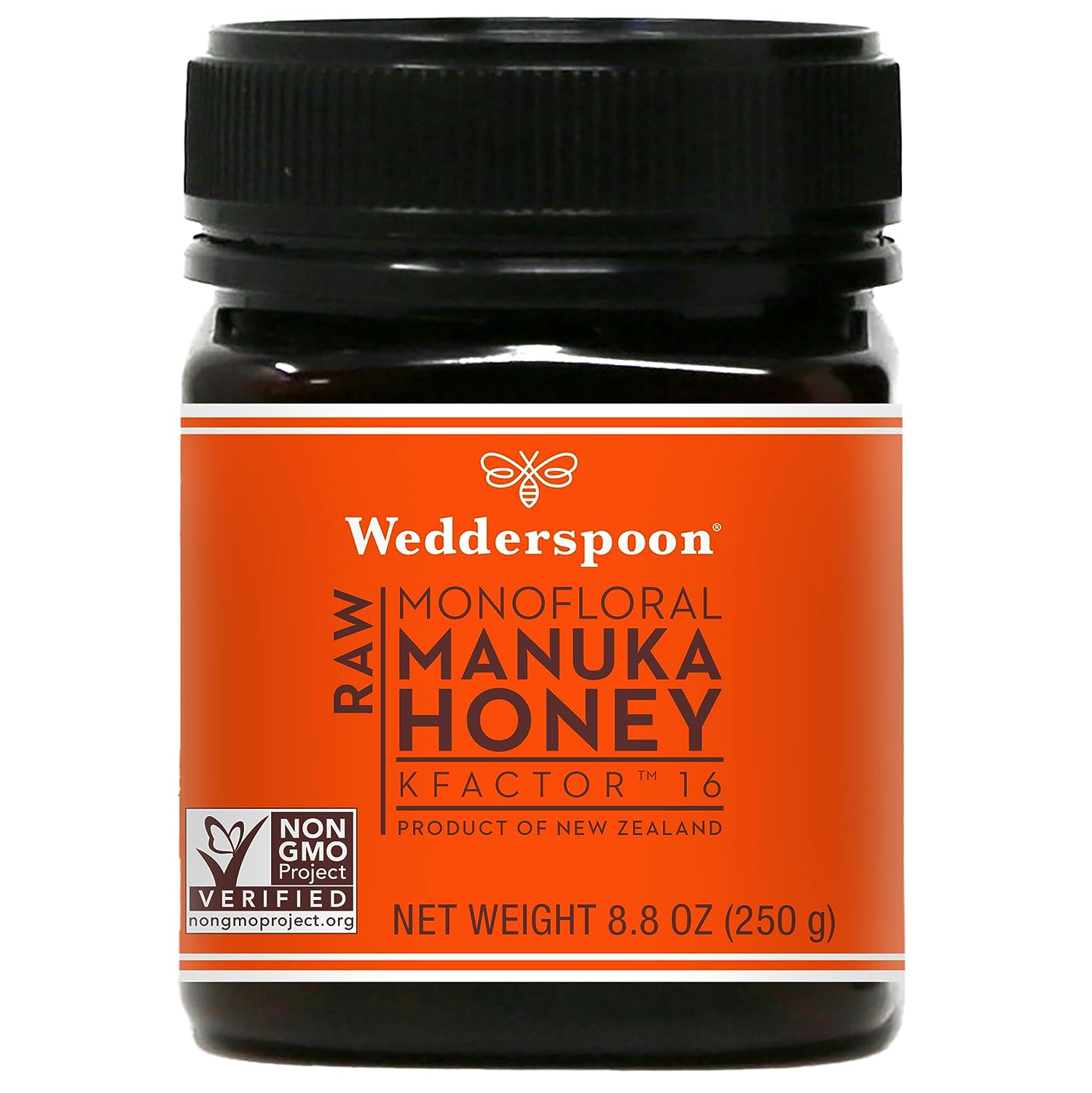 Wedderspoon Raw Premium Manuka Honey KFactor 16, 8.8 Oz, Unpasteurized, Genuine New Zealand Honey, Multi-Functional, Non-GMO Superfood