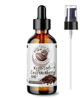 Bella Terra Oils - Roasted Coffee Bean Oil 2oz - The Ultimate Coffee Serum, Abundant in Palmitic Acid & Vitamin E, Dive into Coffee's Nourishing Embrace