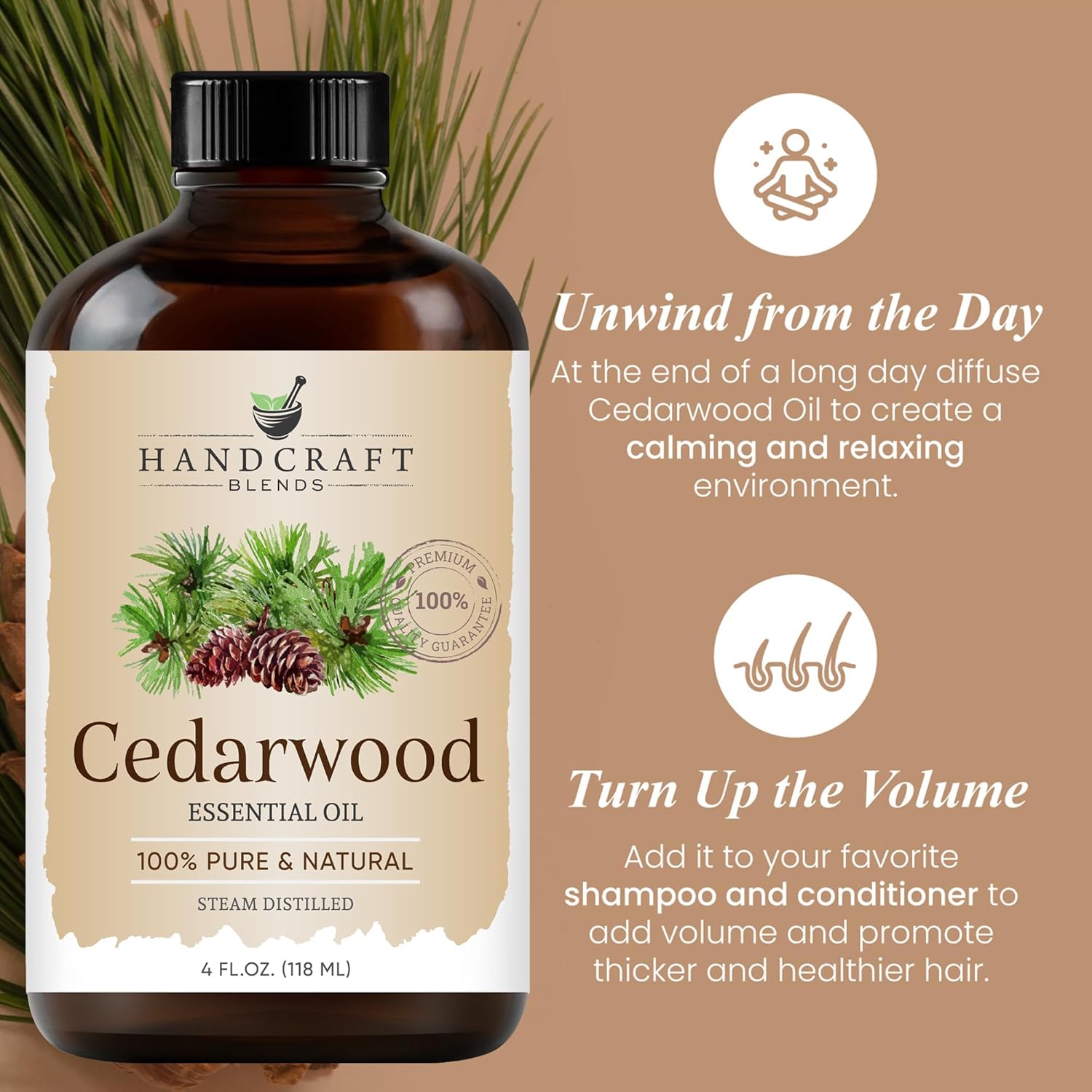 Handcraft Blends Cedarwood Essential Oil - Huge 4 Fl Oz - 100% Pure and Natural - Premium Grade with Glass Dropper : Health & Household