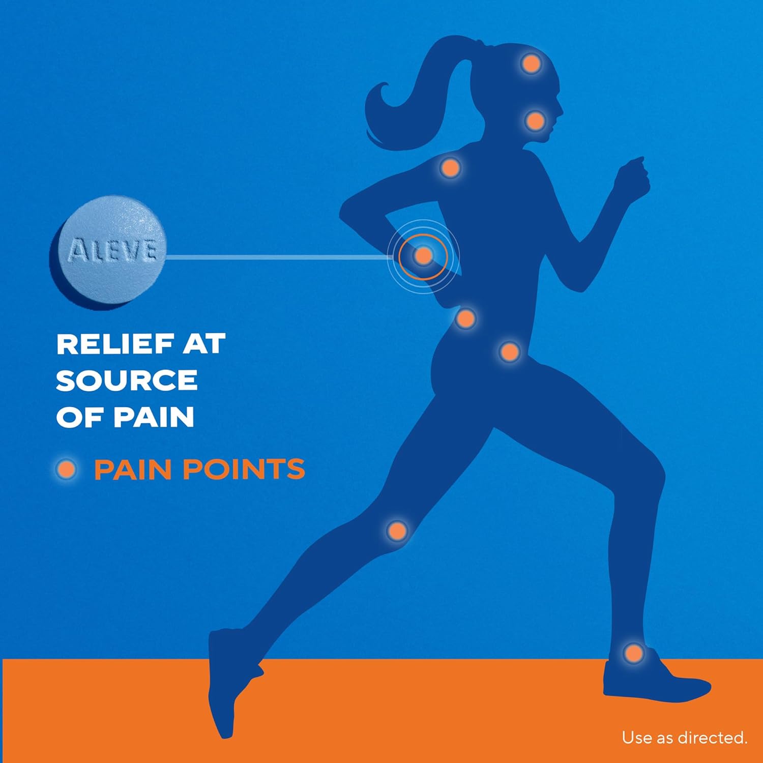 Aleve Back & Muscle Pain Relief Naproxen Sodium Tablets, Pain Reliever & Fever Reducer, Medicine For Body , 250 Count : Health & Household