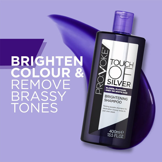 Provoke Touch Of Silver Brightening Purple Shampoo & Intensive Conditioner 400Ml, Neutralises Yellow & Orange Tones, Formulated With Violet & Blue Pigments
