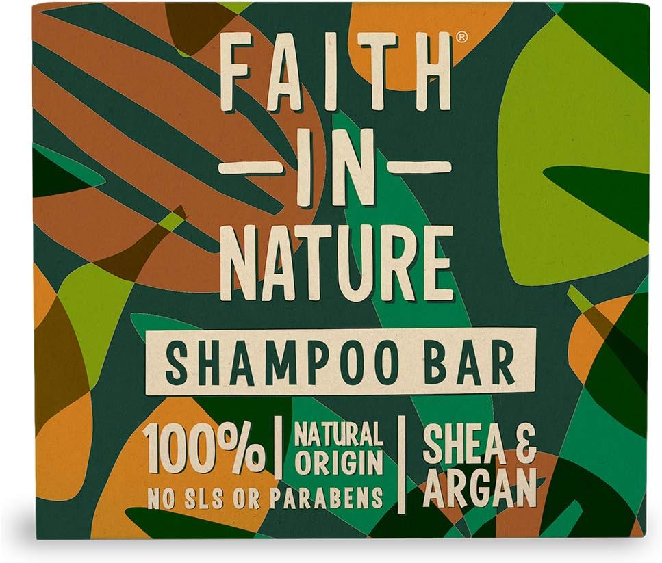 Faith In Nature Natural Shea And Argan Shampoo Bar, Nourishing, Vegan And Cruelty Free, No Sls Or Parabens, For Dry To Very Dry Hair, 85 G (Pack Of 2)