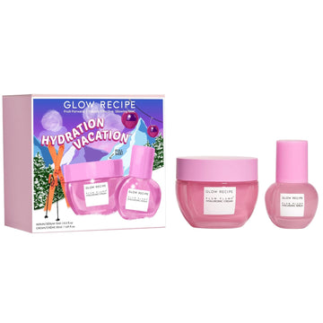 Glow Recipe Hydration Vacation Skincare Set - Plum Plump Hyaluronic Acid Moisturizer (50 Ml) + Face Serum (15 Ml) - Made With Antioxidant Plum & Vitamin B5 To Repair Skin Barrier And Improve Hydration