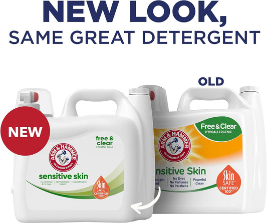 Arm & Hammer Sensitive Skin Free & Clear, 140 Loads Liquid Laundry Detergent, 140 Fl Oz