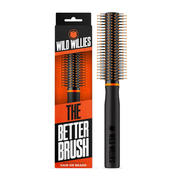 Wild Willies Round Bristle Brush - Premium Heat-Resistant Grooming Tool For Styling Hair, Beard Or Curls