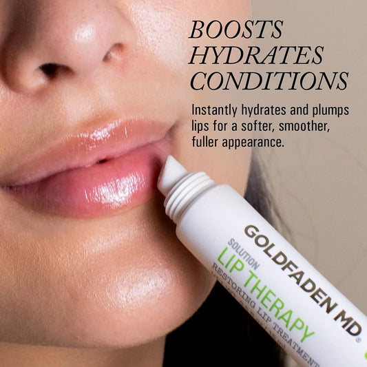 Goldfaden Md Lip Therapy | Restoring Lip Treatment | W/Peptides, Hyaluronic Acid, Fruit Berry Wax, Borage Oil, Rose Hip Oil & Vitamin E | Nourishes, Hydrates & Plumps Appearance 0.5  Oz / 15 Ml : Beauty & Personal Care