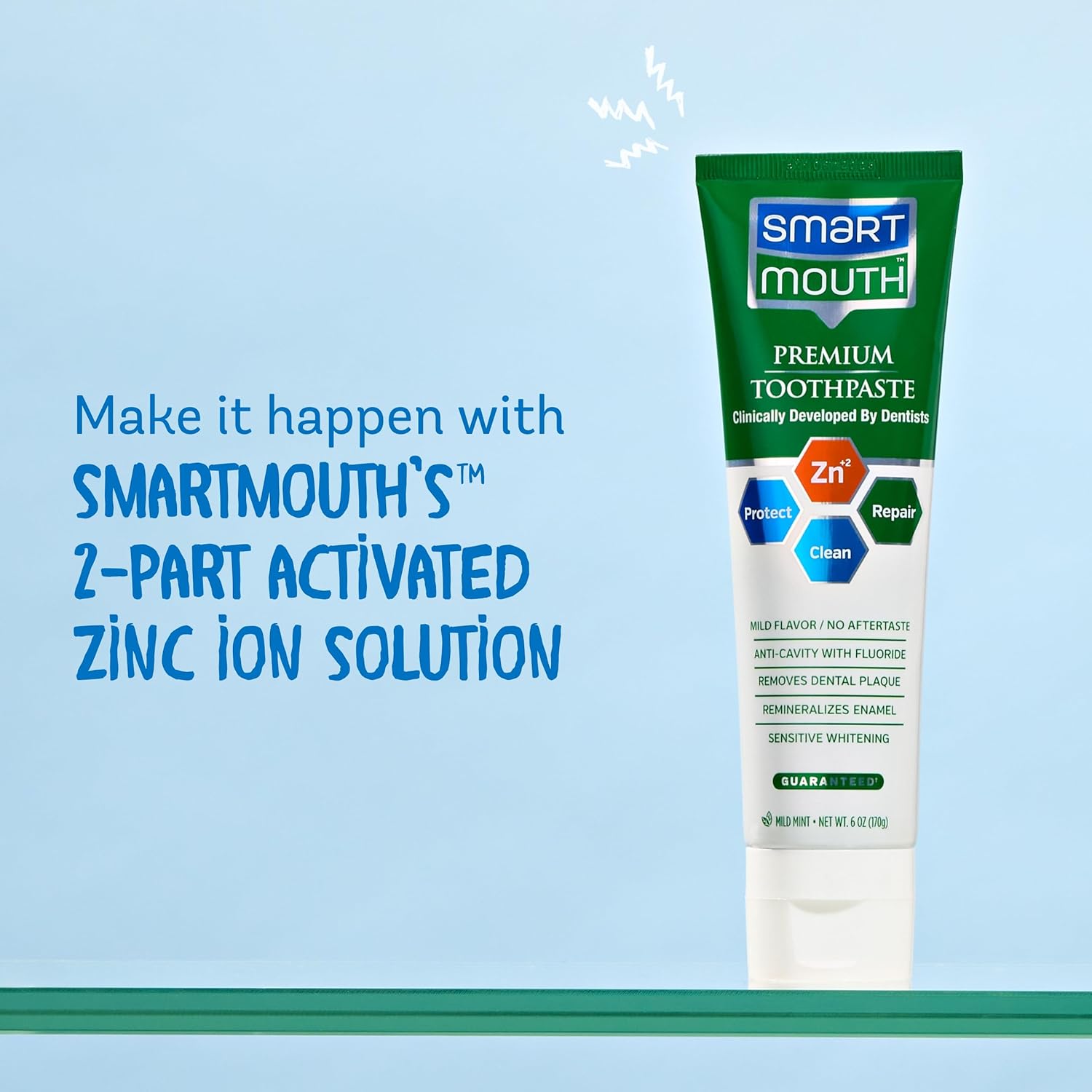 SmartMouth Toothpaste, Refreshing Mint, 6-Ounce Tube (Pack of 3) : Health & Household