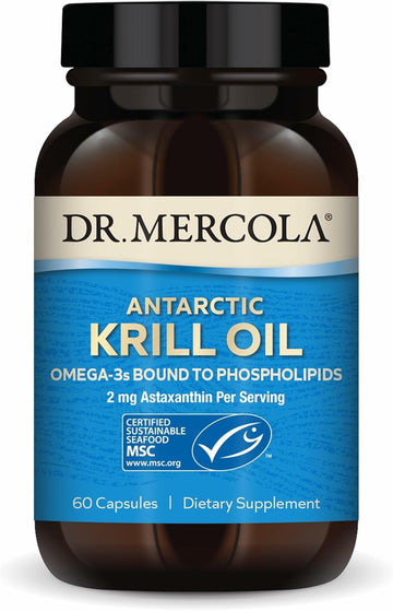 Dr. Mercola Antarctic Krill Oil - 1,000 Mg - Omega-3 Supplement With Epa & Dha - Supports Brain, Heart, Joint & Immune Health - Gmo-Free, Gluten-Free & Soy-Free - 60 Capsules (30 Servings)