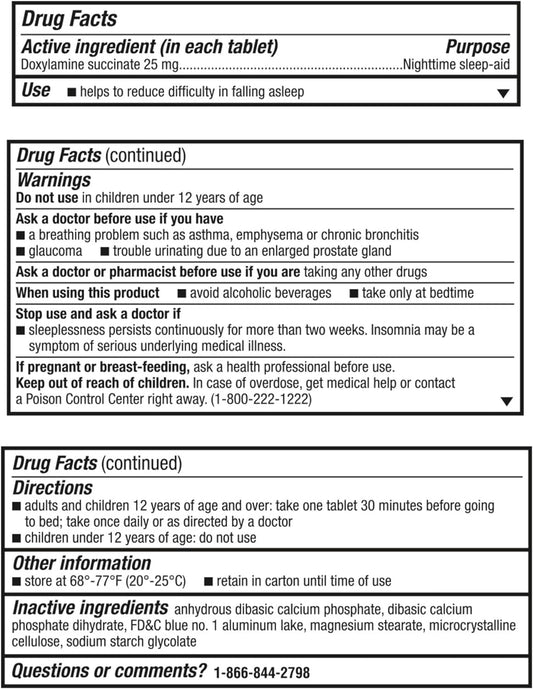 Unisom Sleeptabs, Nighttime Sleep-Aid, Doxylamine Succinate, 32 Tablets