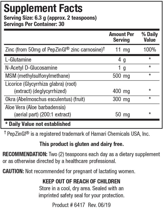 Biotics Research Gi Resolve Optimal Gastrointestinal Support, Great-Tasting Powder, Free Of Added Flavors, Colors, Gums Or Common Allergens. Gut Lining Support And Healing, Lglutamine 6.7Oz