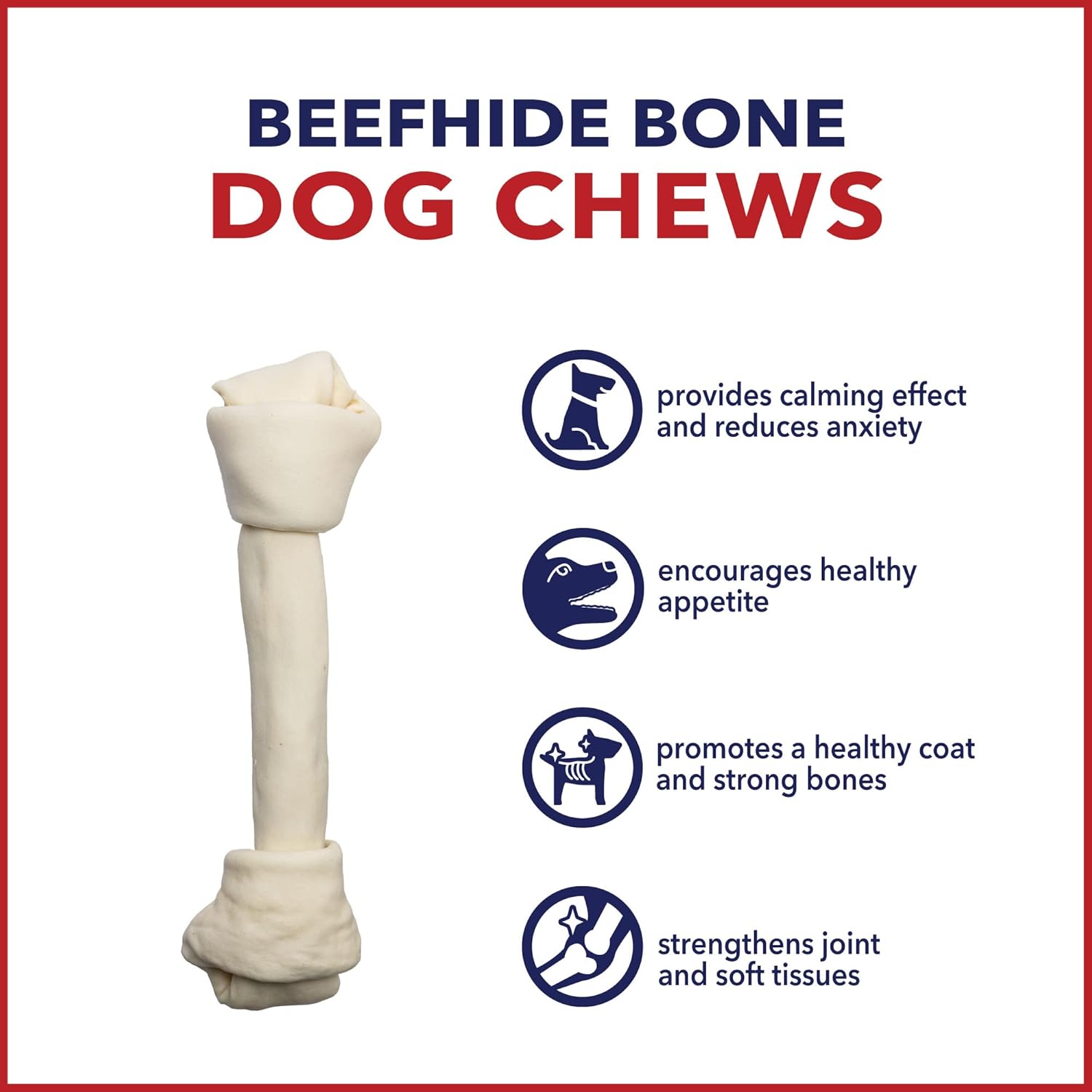 Pet Factory American Beefhide 12" Knotted Bone Dog Chew Treat - Natural Flavor, 1 Count/1 Pack