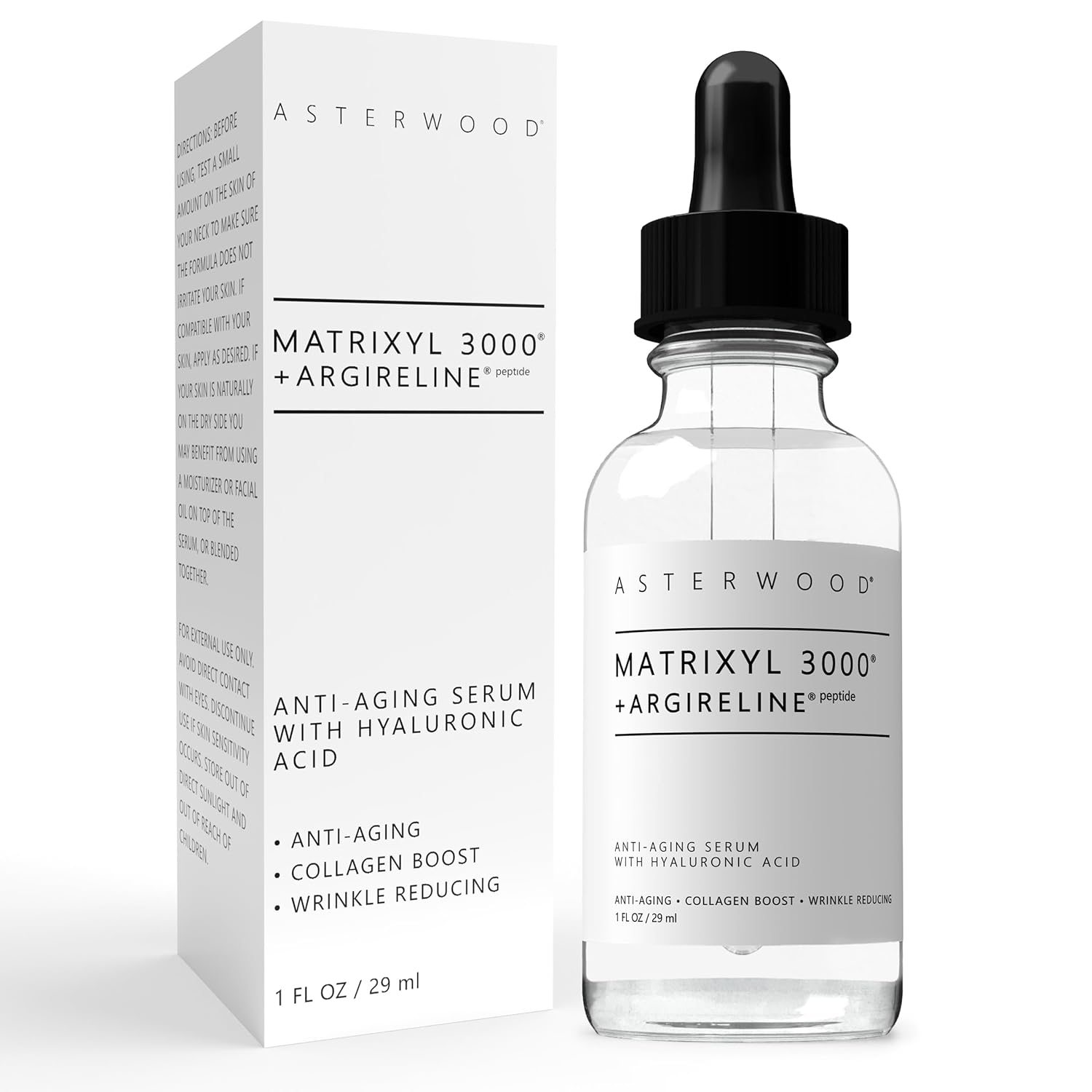 Matrixyl 3000 + Argireline Serum With Hyaluronic Acid - Anti-Aging And Anti-Wrinkle - Peptides Serum For Face, 29Ml/1 Oz