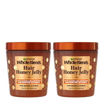 Garnier Whole Blends Hair Honey Jelly For Defining Waves And Curls, Hair Gel For Up To 100Hrs Curl Definition, Frizz Control And Deep Moisture, 13.5 Fl Oz, 2 Count