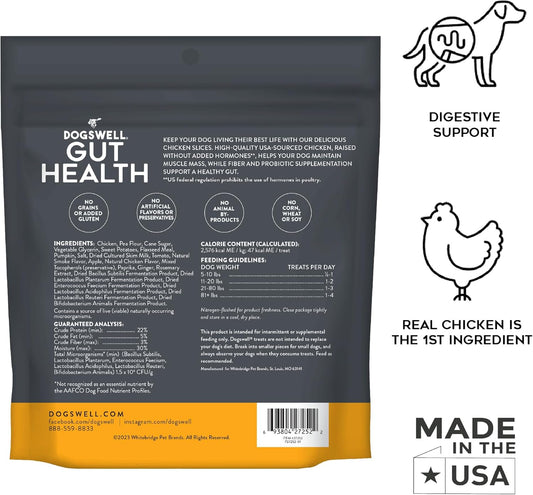 Dogswell Gut Health Slices Functional Dog Treats, Chicken 8 Oz. Bag