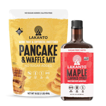 Lakanto Sugar Free Pancake Lovers Bundle - Pancake and Waffle Mix Plus Maple Syrup, Monk Fruit Sweetener with Erythritol, Breakfast of Champions