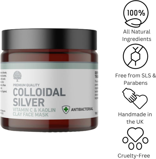 Nature'S Greatest Secret Antibacterial Deep Pore Cleanse Colloidal Silver Vitamin C & Kaolin Clay Face Mask Natural Dermatology 100G