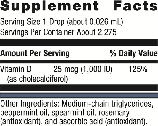 Metagenics Metakids D3 1000 Iu Liquid Vitamin D Supplement To Help Support Bone And Immune Health - 2 Fl Oz, 2,275 Servings