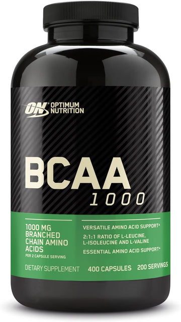 Optimum Nutrition Instantized Bcaa Capsules, Keto Friendly Branched Chain Essential Amino Acids, 1000Mg, 400 Count