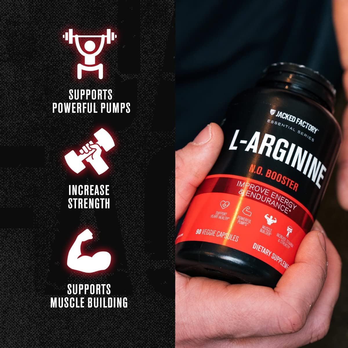 Jacked Factory N.O. XT Nitric Oxide Supplement (90 Capsules) & L-Arginine Nitric Oxide Booster (90 Capsules) for Muscle Growth, Pumps, Vascularity & Energy : Health & Household