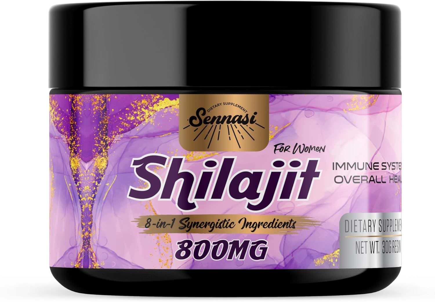 800Mg Shilajit Pure Himalayan Organic, Shilajit Resin Maximum Potency Gold Grade, Shilajit Supplement With 8-In-1 Natural Blend & 85+ Trace Minerals For Women, Energy & Immunity,30 Grams