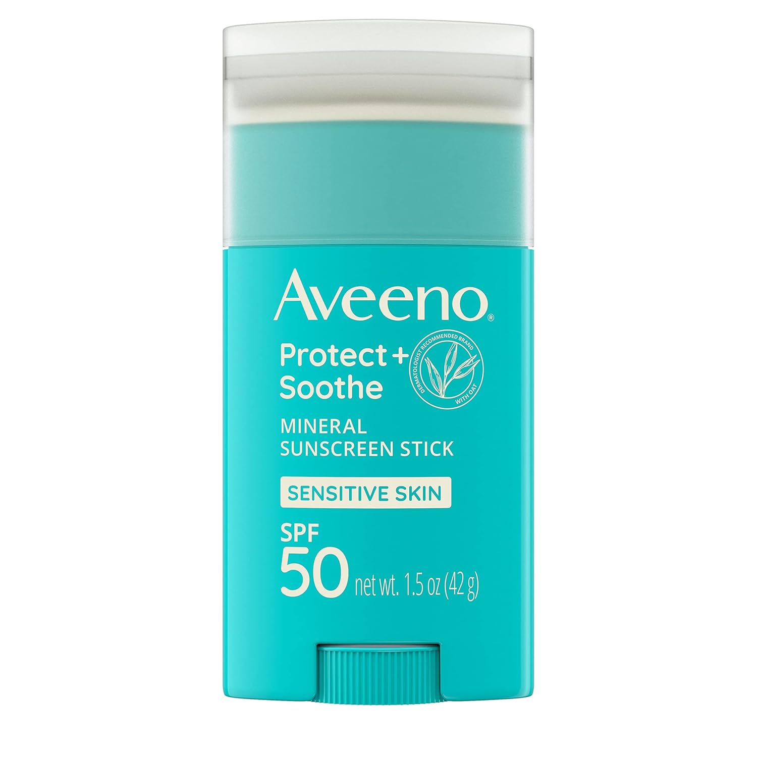 Aveeno Protect + Soothe Mineral Sunscreen Stick For Sensitive Skin, Spf 50, Water-Resistant For 80 Minutes, Face & Body Sunscreen With Zinc Oxide & Oat, Fragrance-Free, Travel Size, 1.5 Oz