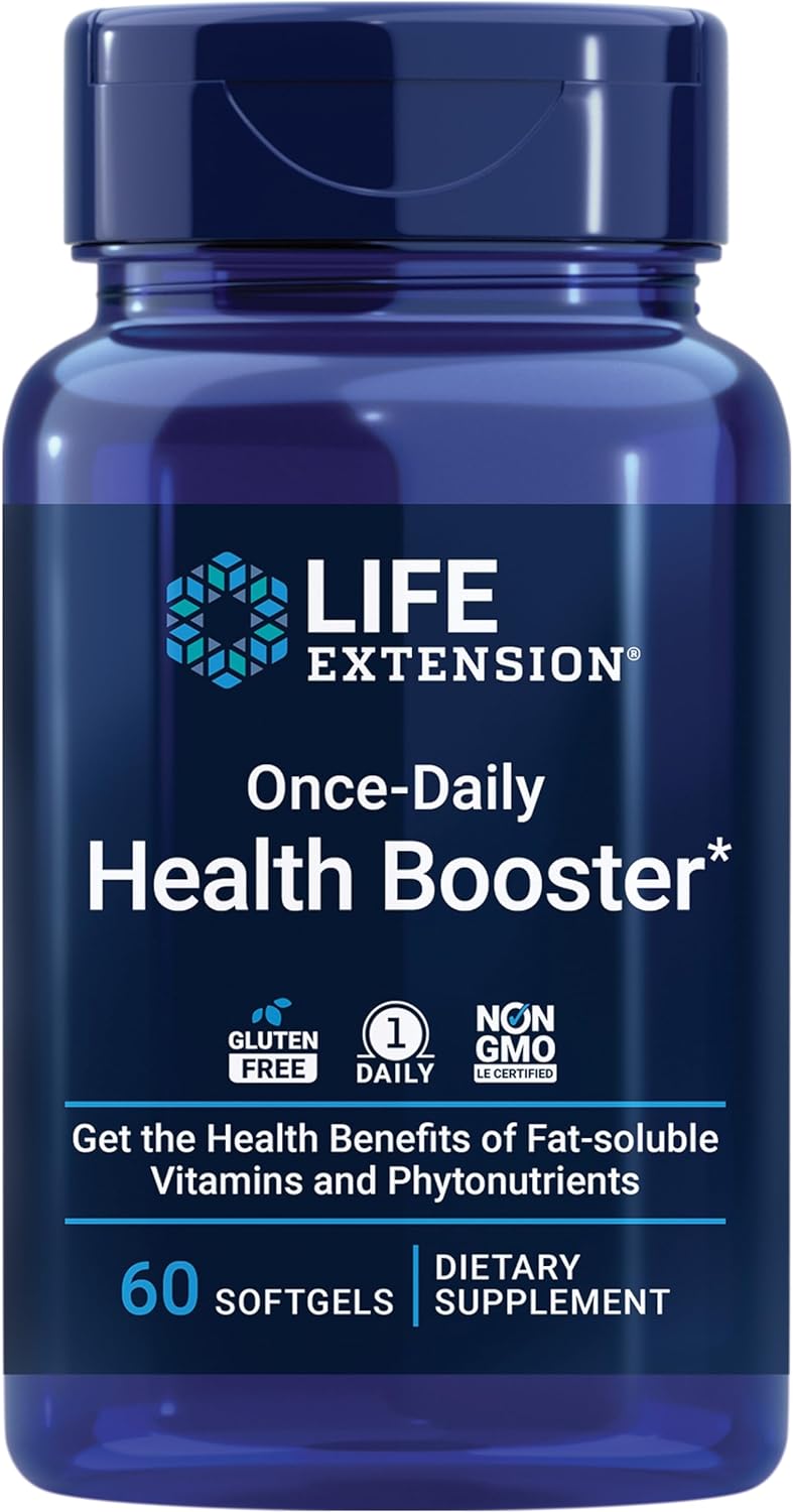 Life Extension Once-Daily Health Booster - Vitamins & Nutrients Supplement For Whole-Body Health - Vitamin K Complex, Vitamin E, Saffron, Lutein And More - Non-Gmo, Gluten-Free