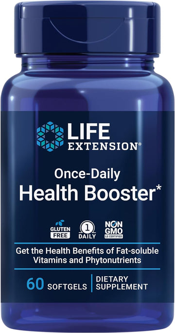 Life Extension Once-Daily Health Booster - Vitamins & Nutrients Supplement For Whole-Body Health - Vitamin K Complex, Vitamin E, Saffron, Lutein And More - Non-Gmo, Gluten-Free