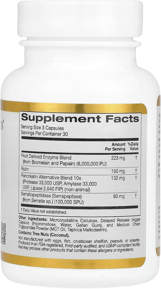 California Gold Nutrition Proteolytic Enzymes, 90 Delayed Release Veggie Capsules