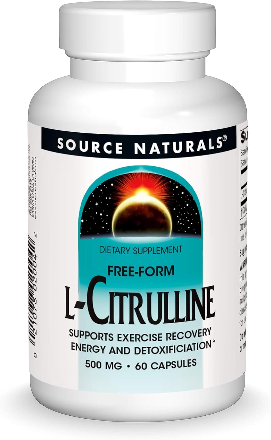 Source Naturals L-Citrulline - Supports Exercise Recovery, Energy And Detoxification, 500 Mg - 60 Capsules