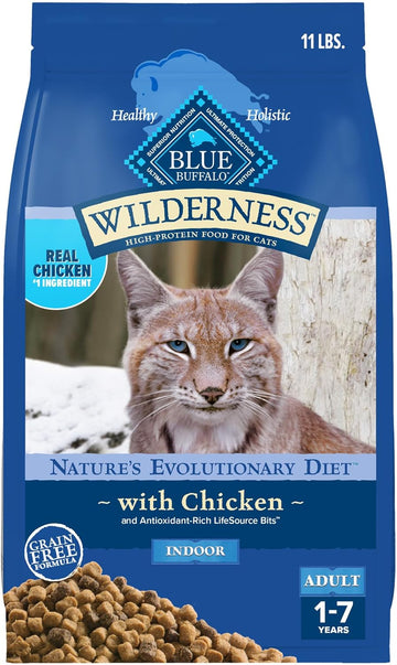 Blue Buffalo Wilderness Nature'S Evolutionary Diet High-Protein, Grain-Free Natural Dry Food For Adult Cats, Chicken, 11-Lb. Bag