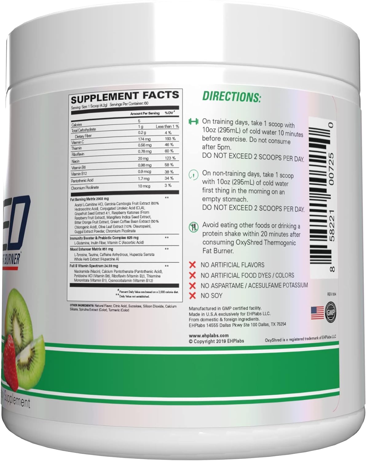 EHP Labs OxyShred + OxyGreens Bundle - Thermogenic Pre Workout Powder & Shredding Supplement, Clinically Proven Preworkout Powder - Daily Super Greens Powder, Spirulina Powder, Greens Superfood Powder : Health & Household