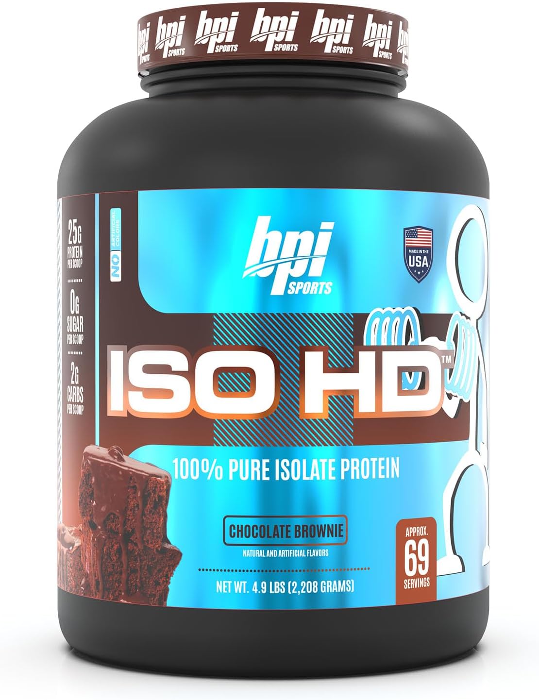 Bpi Sports Iso Hd Isolate Protein Chocolate Brownie - 69 Servings, 5.4 Pounds