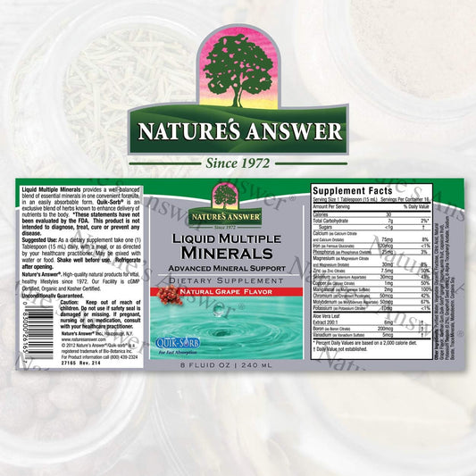 Nature's Answer Liq Multiple Minerals, 8- s