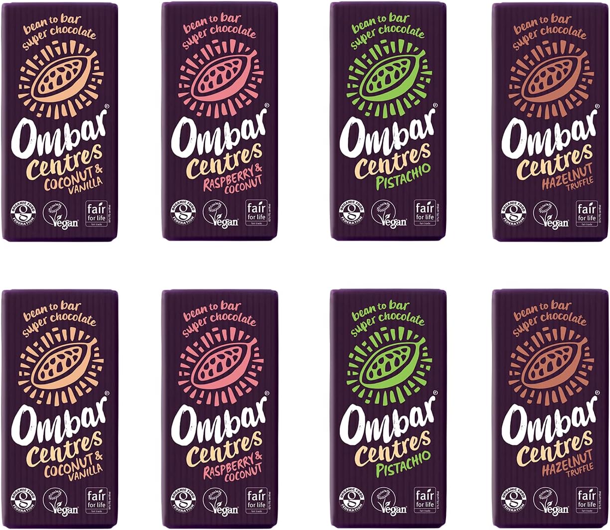 Ombar Vegan Chocolate Bars - Chocolate - Fair Trade Organic Chocolate - Dairy And Gluten Free - Raw Cacao - 35G - Chocolate Pack Of 8