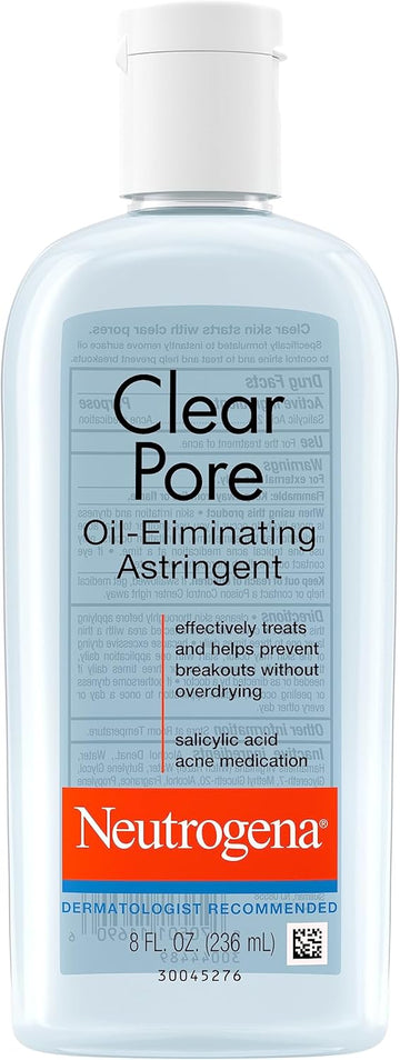 Neutrogena Clear Pore Oil-Eliminating Astringent With Salicylic Acid, Pore Clearing Treatment For Acne-Prone Skin, 8 Fl. Oz (Pack Of 6)