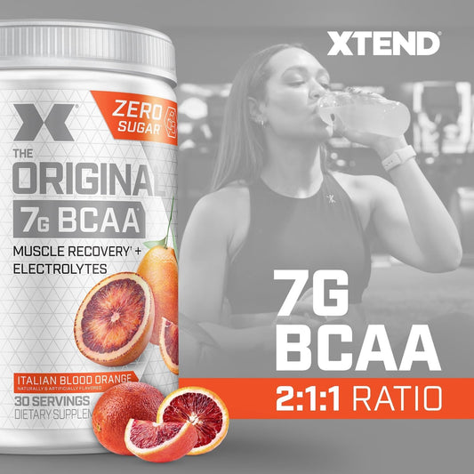 Xtend Original Bcaa Powder Italian Blood Orange, Sugar Free Post Workout Muscle Recovery Drink With Amino Acids For Men & Women, 15.3 Oz