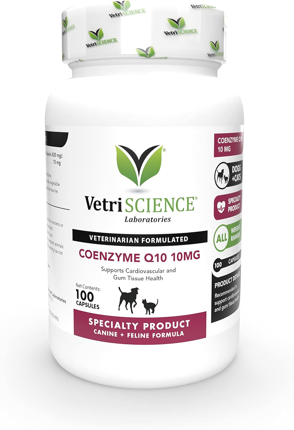 VetriScience Laboratories - Coenzyme Q10 10mg, 100 Capsules (0900322.100)