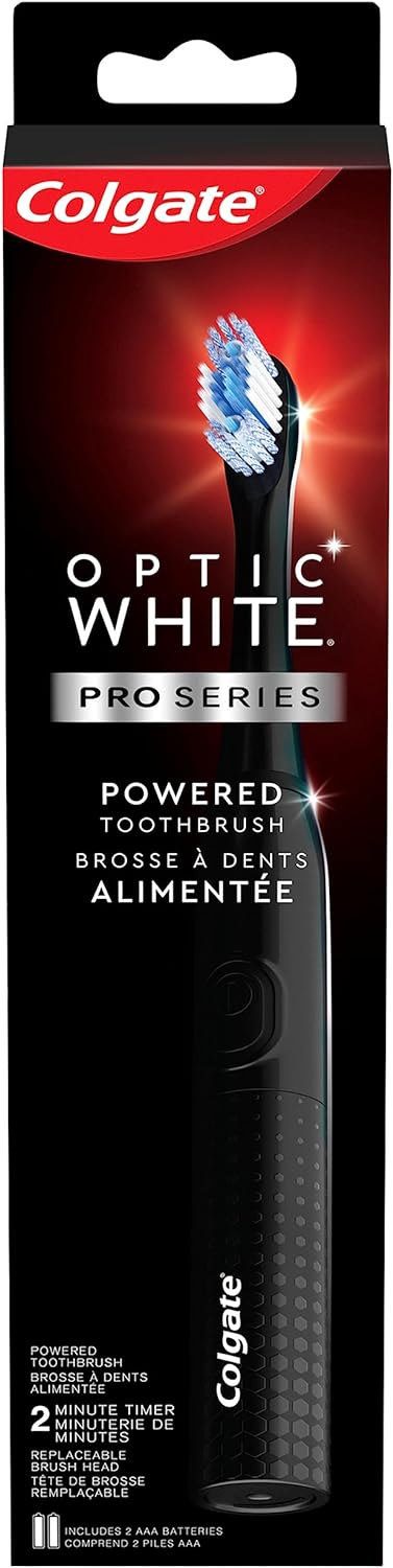 Colgate 360 Optic White Pro-Series Battery Black Toothbrush