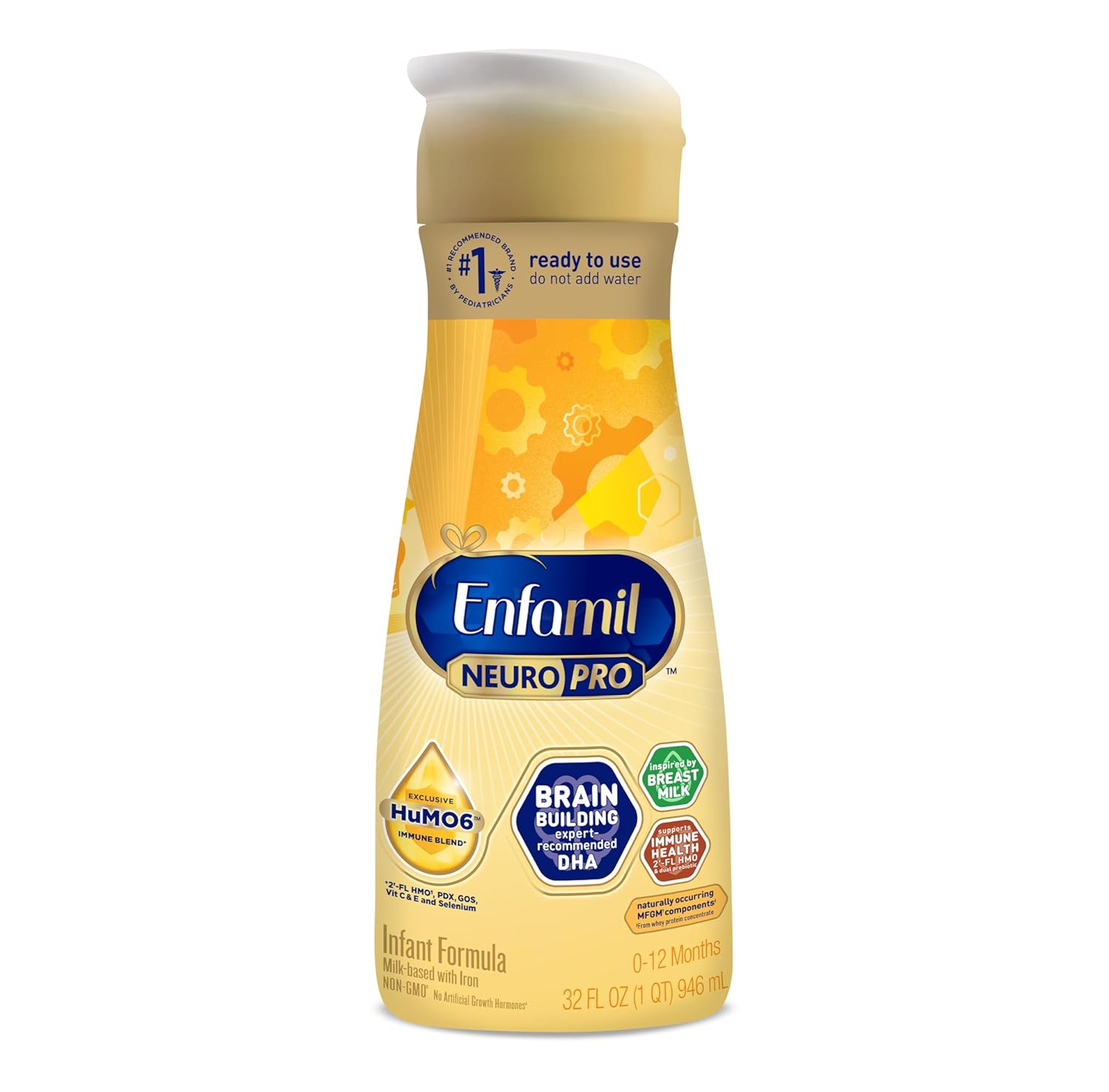 Enfamil Neuropro Baby Formula, Mfgm* 5-Year Benefit, Expert-Recommended Brain-Building Omega-3 Dha, Exclusive Immune Supporting Humo6 Blend, Ready-To-Feed Infant Formula, Liquid, 32 Fl Oz