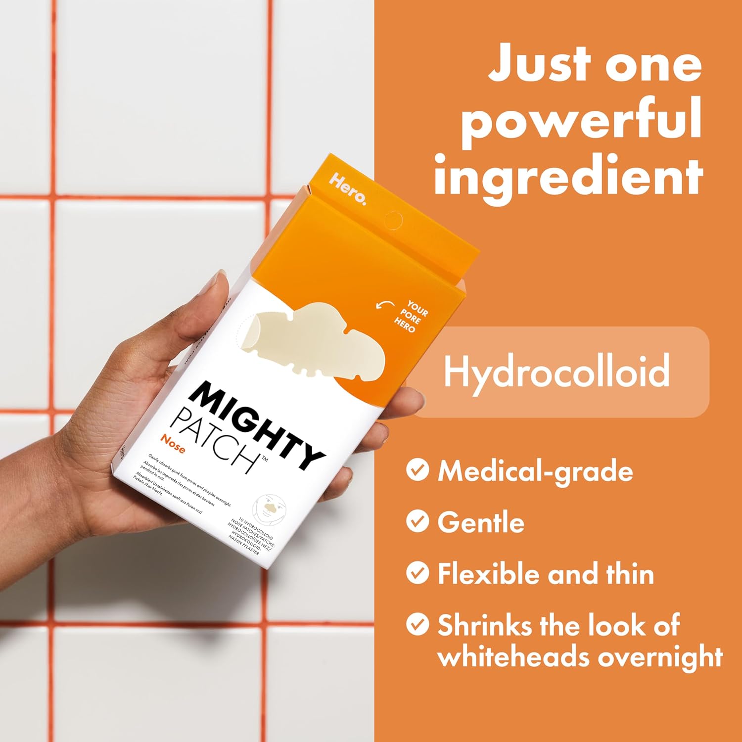 Hero Cosmetics Mighty Patch Nose, XL Hydrocolloid Spot Patches for Overnight Use, Absorb Gunk in 6 to 8 Hours, 10 Patches : Amazon.co.uk: Beauty