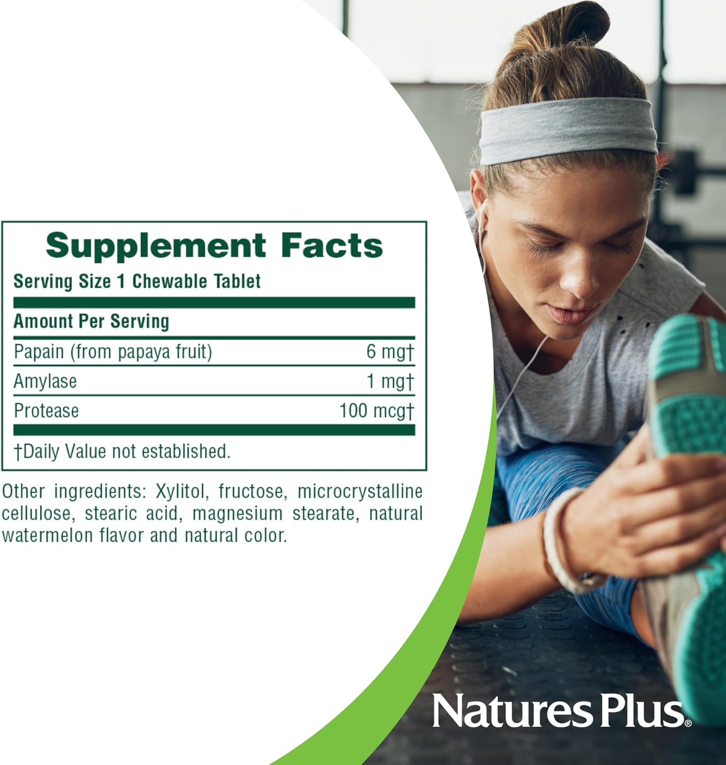 Natures Plus Papaya Enzyme - 6 Mg Papain - All Natural Digestive Aid Supplement, Contains Amylase & Protease - 360 Chewable Tablets (360 Servings)